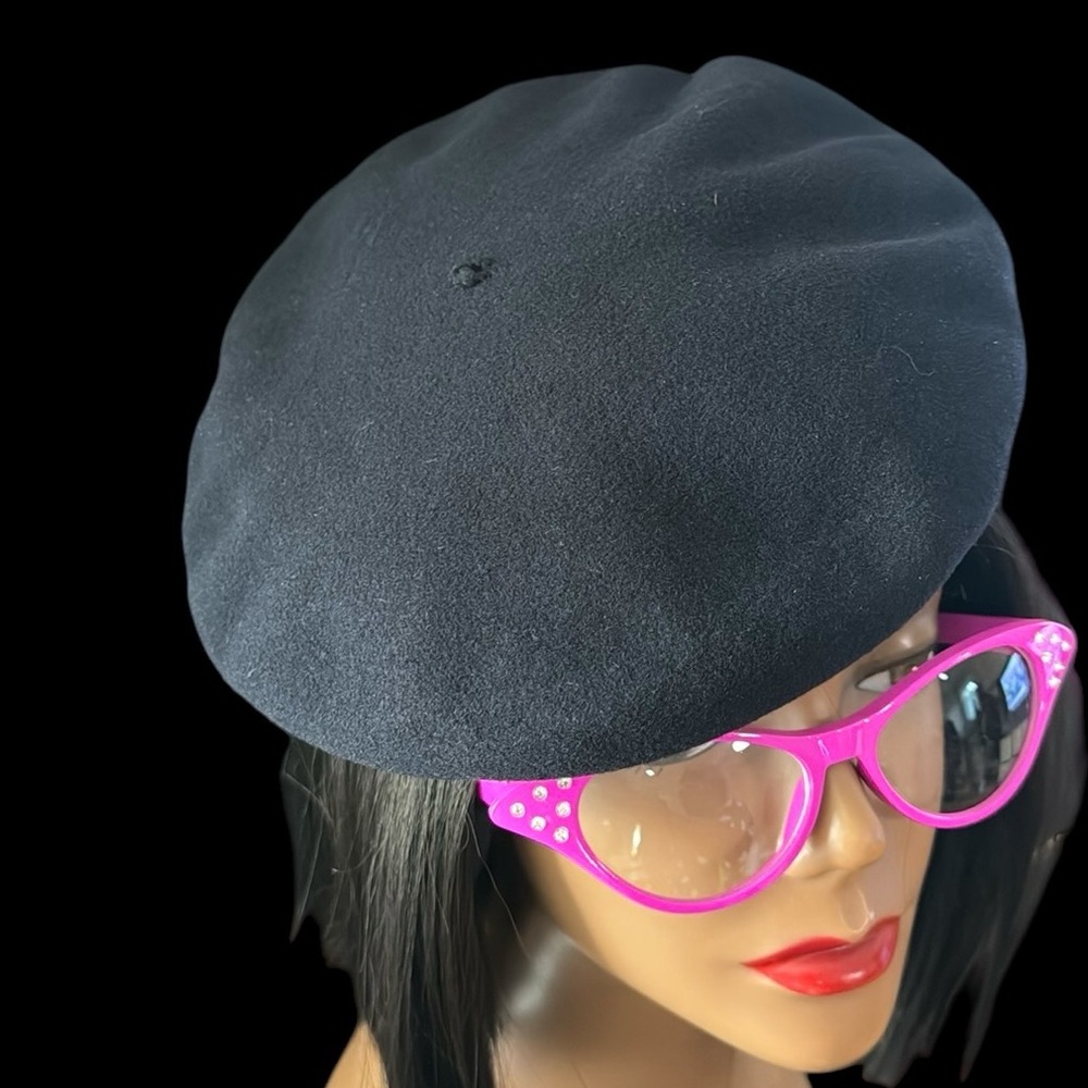 Vintage HOQUY Beret De Luxe Navy Blue - Picture 3 of 16
